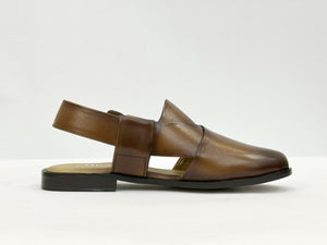 Brown sandal on a white background